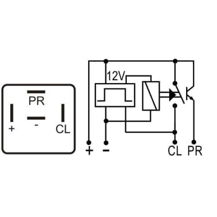 RELE PISCA COMPATÍVEL 12V 4T FIAT/RENAULT/PEUGEOT C/SUPORTE DNI1117