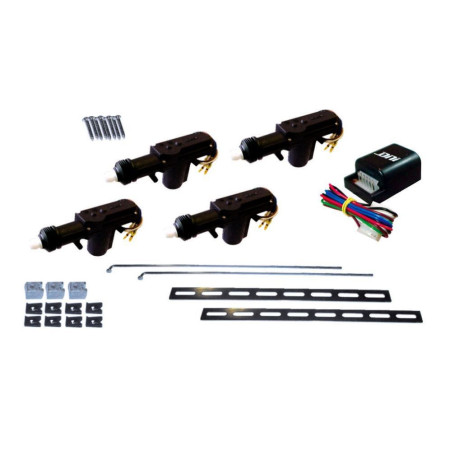 TRAVA ELETRICA COMPATÍVEL 12V KIT P/4 PORTAS UNIVERSAL 1 MESTRE + 3 ESCRAVAS DNI2023