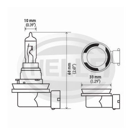 LÂMPADA H16-2 12V 19W - BASE L HELLA HEH16