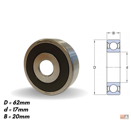 ROLAMENTO COMPATÍVEL B17127D 17X62X20 ALT 124 IKB17127