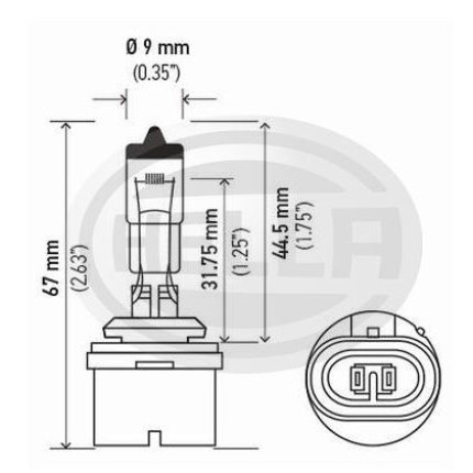 LÂMPADA H27/1 12V 27W - BASE RETA FAROL 886 HELLA HE880