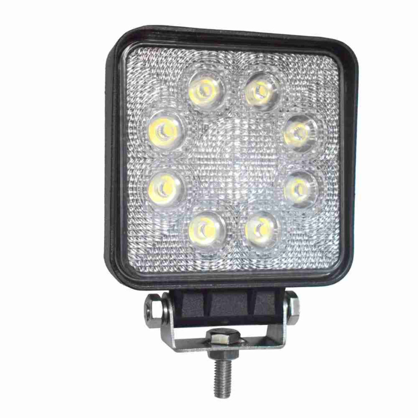 FAROL LED QUADRADO UNIVERSAL COMPATÍVEL 24W BI-VOLT 8 LEDS - REFORCADO 11X11CM DNI4166