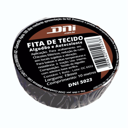 FITA ISOLANTE TECIDO ALTO COLANTE 10M COMPATÍVEL DNI5023