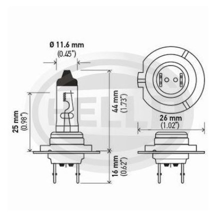 LÂMPADA H7 12V 55W IODO - LUZ BAIXA LONG LIFE HELLA HEH7LL