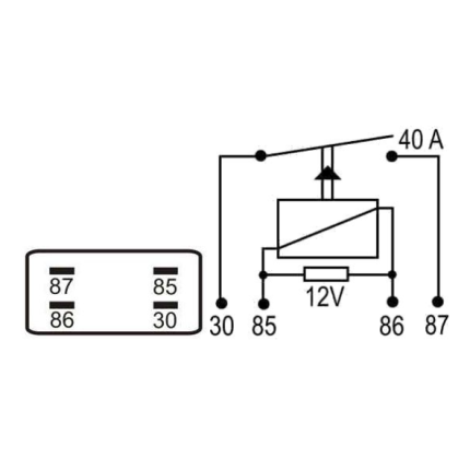 MINI RELE AUXILIAR COMPATÍVEL 12V 4T AGULHA 40A HYUNDAI/KIA/BLAZER/S10 DNI8123