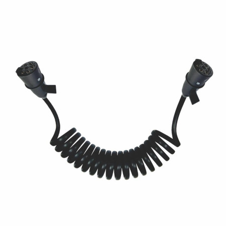 CHICOTE ESPIRAL CARRETA 7 FIOS 4,5M C/2 TOMADA MACHO COMPATÍVEL DNI8344