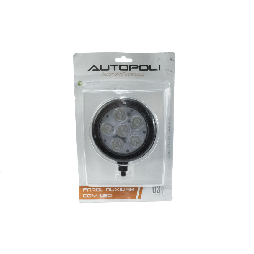 FAROL LED REDONDO 12/24V 6W BRANCO DIAM:8,5CM 6LEDS