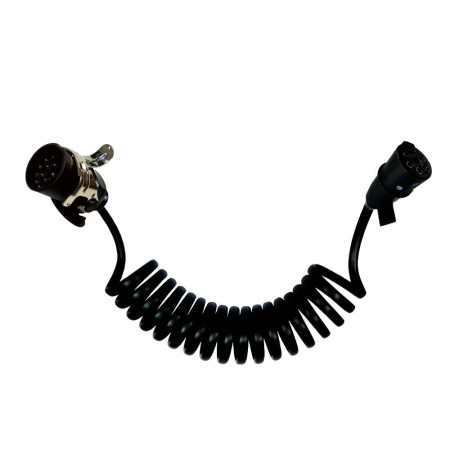 CHICOTE ESPIRAL CARRETA COMPATÍVEL 7X15POLOS MACHO 5.5M BIVOLT CAMINHAO C/2 TOMADAS MACHO DNI8365