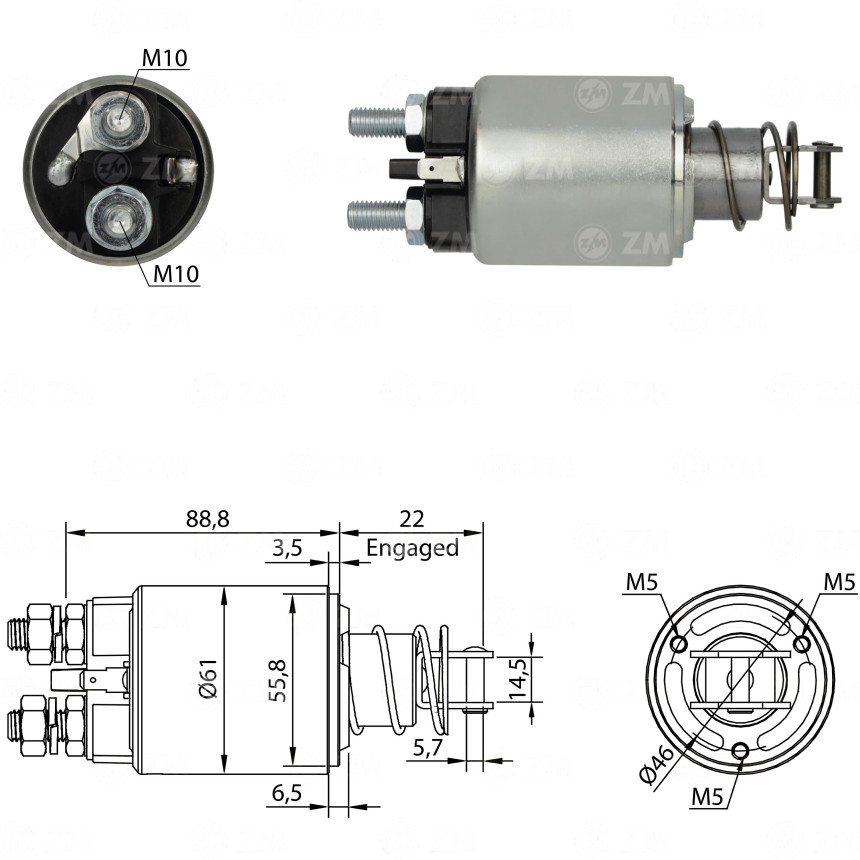 AUTOMATICO COMPATÍVEL MARELLI IVECO/FIAT ALLIS 12V ZM655