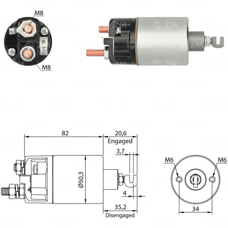 AUTOMATICO COMPATÍVEL DENSO EFFA/CHANA/TOYOTA *C/GANCHO FURO:34 ZM660