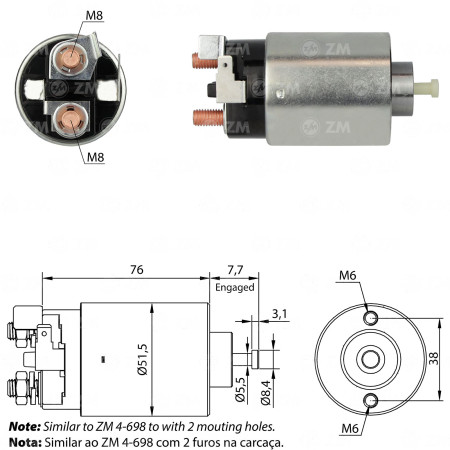 AUTOMATICO COMPATÍVEL MITSUBISHI PAJERO/NISSAN ZM698