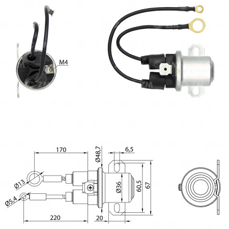 AUTOMATICO AUXILIAR COMPATÍVEL DELCO 37MT/41MT 24V - C/CABOS ZM7408