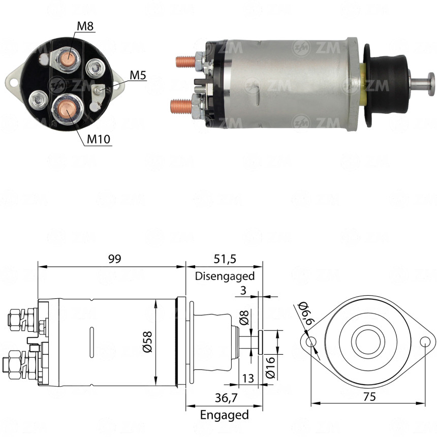 AUTOMATICO COMPATÍVEL DELCO 28MT 12V ZM805
