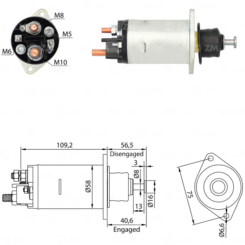 AUTOMATICO COMPATÍVEL DELCO 28MT 12V MB - PISTAO LONGO ZM817
