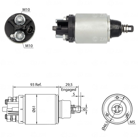 AUTOMATICO COMPATÍVEL ISKRA 12V MF/VALTRA - PISTAO NYLON FIXO ZM826