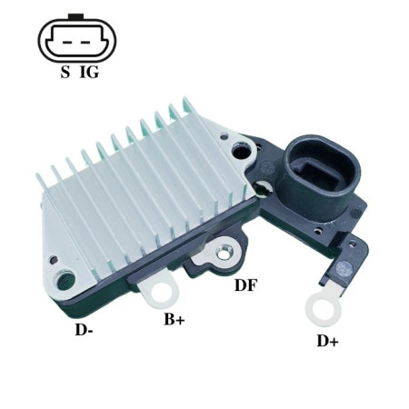 REGULADOR COMPATÍVEL DENSO 57,5MM 2T PLUG REDONDO - 14V MARITIMO IK5651