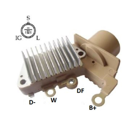 REGULADOR COMPATÍVEL DENSO 57,5MM 3T PLUG REDONDO - MERCURY MARINE 14V IK5770