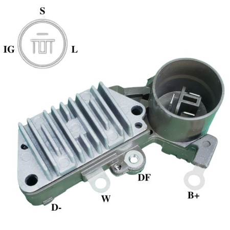 REGULADOR COMPATÍVEL DENSO 63,5MM 3T PLUG REDONDO - HONDA/TOYOTA/SUZUKI G827 IK5827