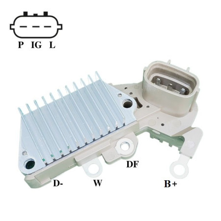 REGULADOR COMPATÍVEL DENSO 63,5MM 3T PLUG RETO - 14V CATERPILLAR/YANMAR/ G853 IK5853
