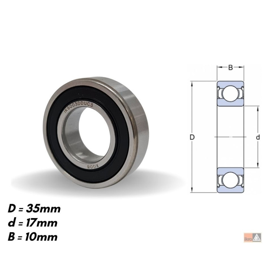 ROLAMENTO COMPATÍVEL 6003 17X35X10 ALT BOSCH IK6003DDU