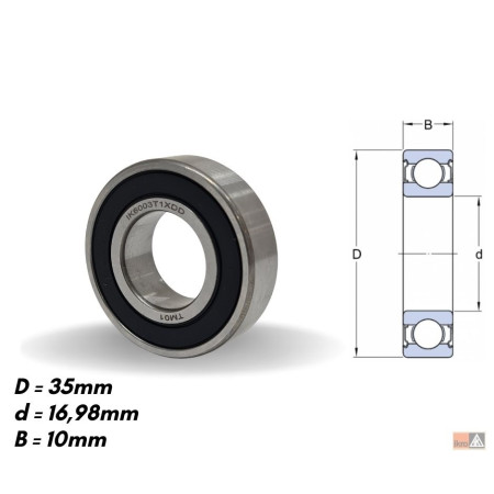 ROLAMENTO COMPATÍVEL 6003DW 16,98X35X10 ALT MARELLI IK6003T1XDDGA36 IK6003T1