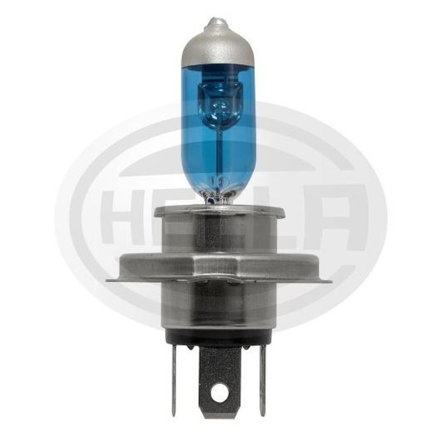 KIT LÂMPADA H4 12V 60/55W BI-IODO - ALTA/BAIXA SUPER BRANCA HELLA HEH4WL