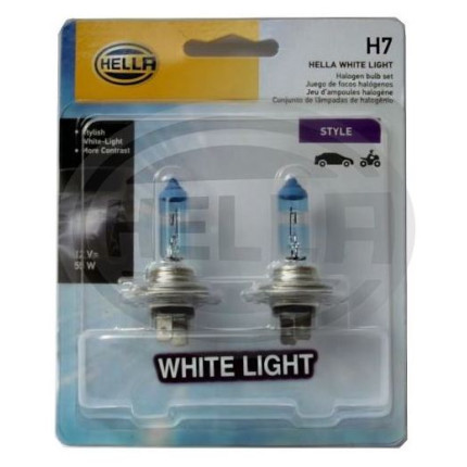 KIT LÂMPADA H7 12V 55W IODO - LUZ BAIXA SUPER BRANCA HELLA HEH7WL