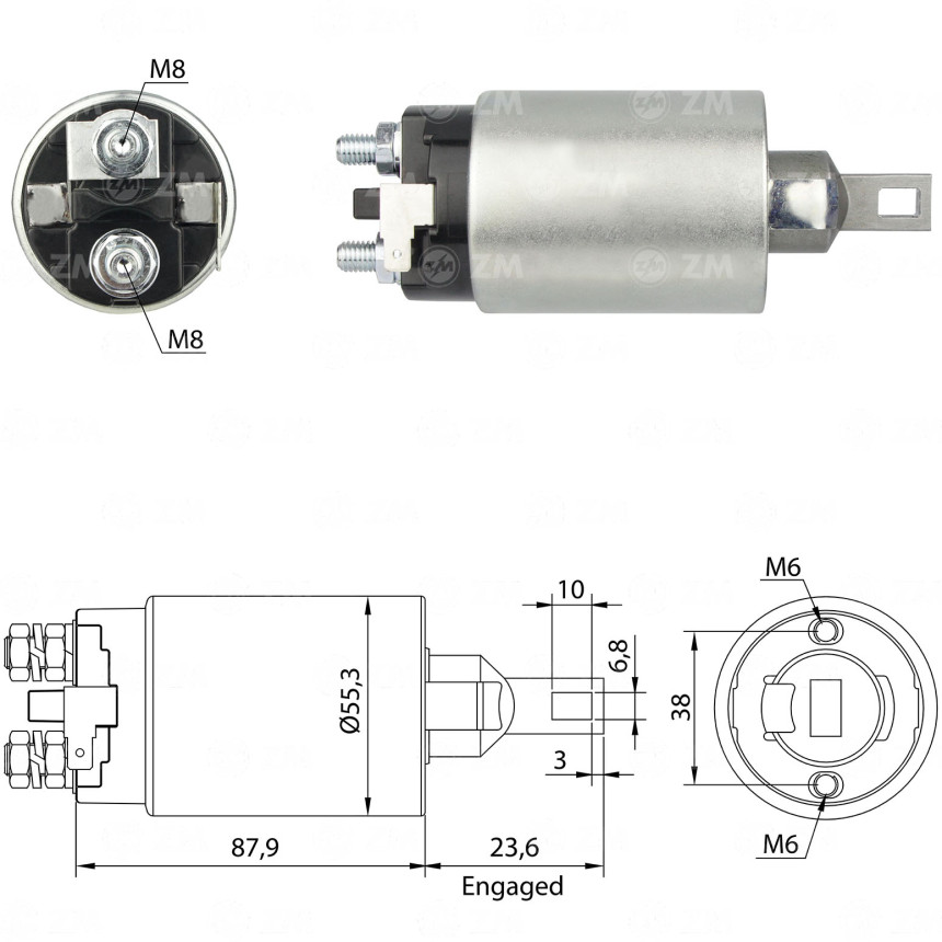 AUTOMATICO COMPATÍVEL MITSUBISHI 24V CANTER - LONGO ZM896