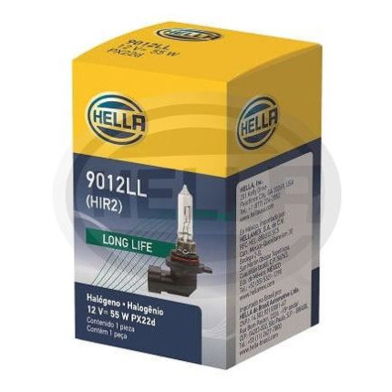 LÂMPADA 9012 HIR2 12V 55W LONG LIFE HELLA HE9012LL