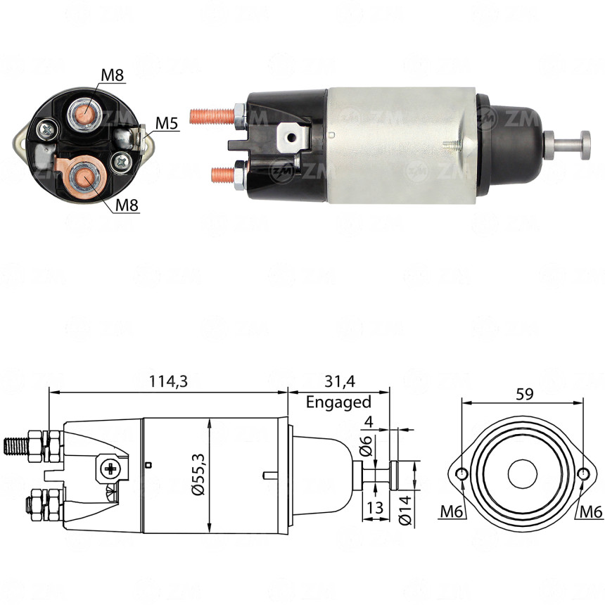 AUTOMATICO COMPATÍVEL MITSUBISHI 24V CATERPILLAR - FIX LATERAL
