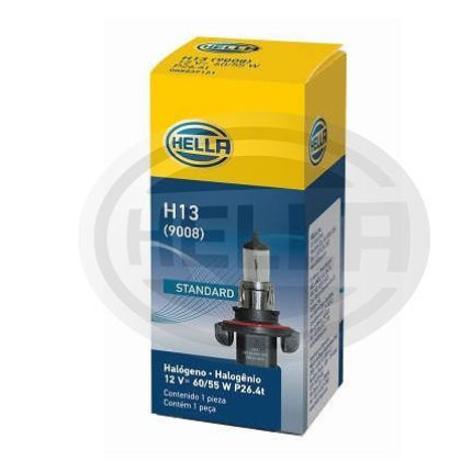 LÂMPADA H13 12V 65/55W - BASE RETA CAMARO/SENTRA HELLA HEH13