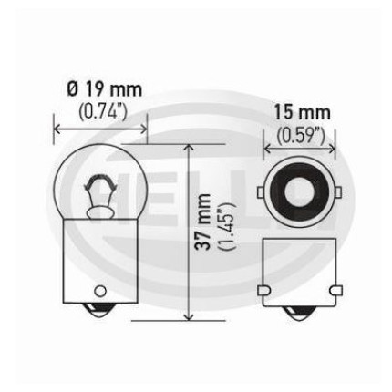 LÂMPADA 67 24V 5W BA15S - 1POLO MEDIA 10PC HELLA HE5627