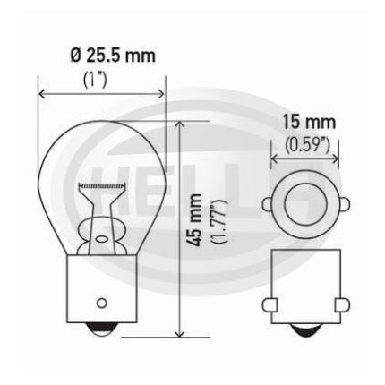 LÂMPADA 1141 24V 21W 1POLO 10PC HELLA HE7511