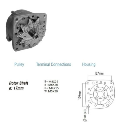 ALTERNADOR COMPATÍVEL BOSCH 24V 65/80A 124/114 (SEM POLIA) ZM9010204