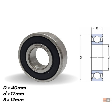 ROLAMENTO COMPATÍVEL 6203 17X40X12 IK6203DDU