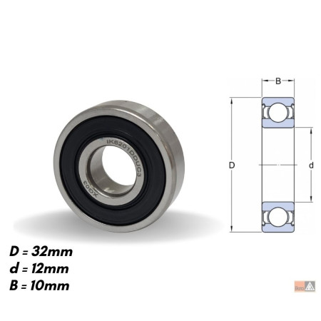 ROLAMENTO COMPATÍVEL 6201 12X32X10 IK6201DDU