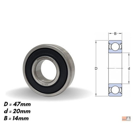 ROLAMENTO COMPATÍVEL 6204 20X47X14 ALT WAPSA IK6204DDU