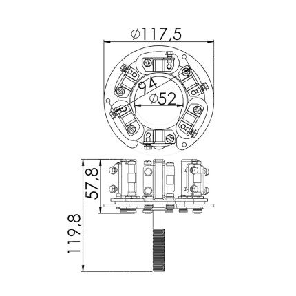 PORTA ESCOVA PARTIDA COMPATÍVEL DELCO 50MT 24V - C/12 ESCOVAS DAP61167
