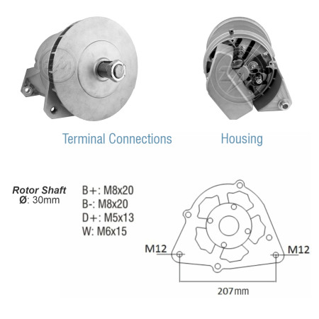 ALTERNADOR COMPATÍVEL BOSCH 24V 140A ONIBUS MB O371/OH1520 - L.E (SEM POLIA) ZM9010413