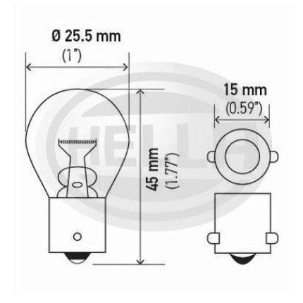 LÂMPADA 1141 12V 21W 1POLO 10PC HELLA HE7506