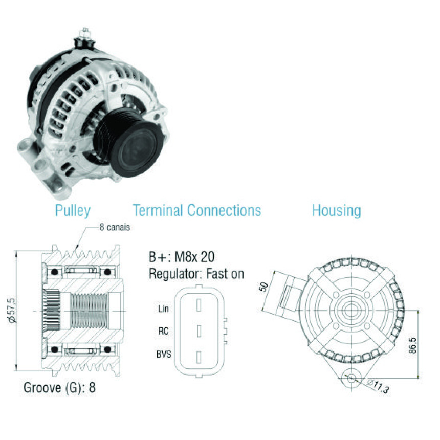 ALTERNADOR COMPATÍVEL DENSO 12V 150A LAND ROVER DISCOVERY III 2.7 4.4 04>13 ZM9070503