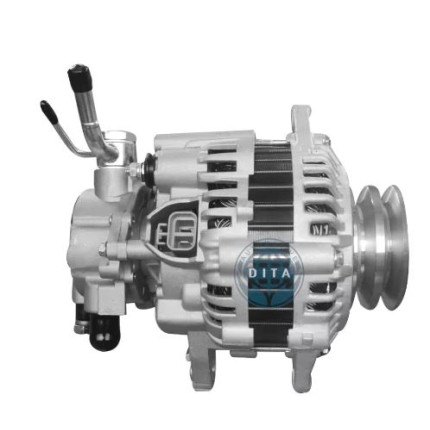 ALTERNADOR COMPATÍVEL MITSUBISHI 12V 75A C/BOMBA - HR/L200/PAJERO (POLIA DUPLA) *FUROS PEQUENOS DIT10135