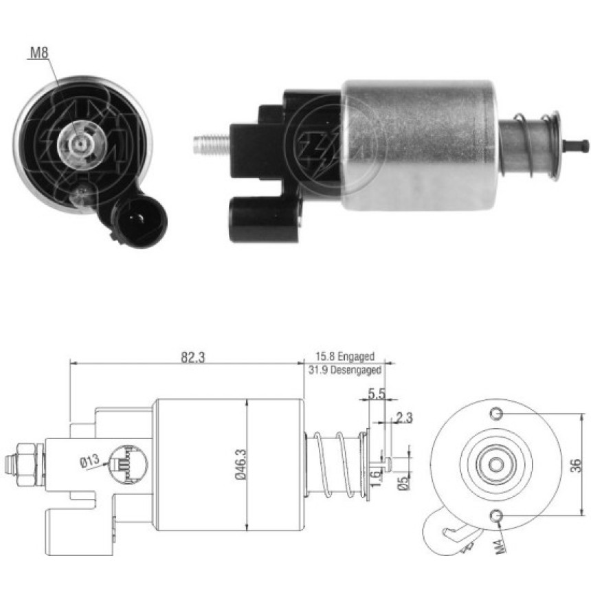 AUTOMATICO COMPATÍVEL DENSO S10/MALIBU *MOD-CONEXAO INTERNA C/PLUG ZM5665