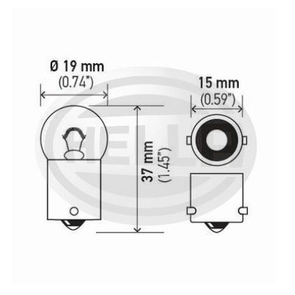 LÂMPADA 67 12V 5W BA15S - 1POLO MEDIA  10PC HELLA HE5007