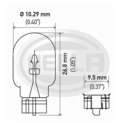 LÂMPADA PINGÃO 2821/2825 24V 5W - BASE VIDRO 10PC HELLA HE2845