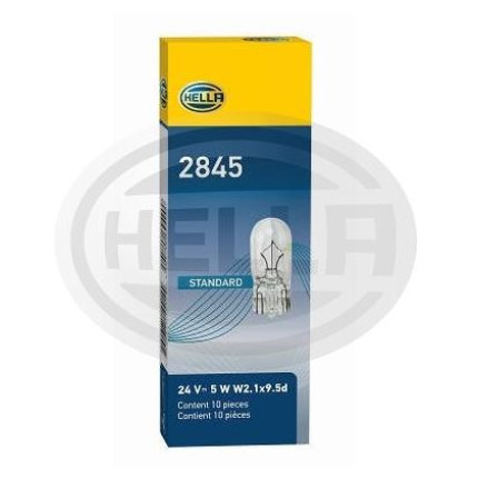 LÂMPADA PINGÃO 2821/2825 24V 5W - BASE VIDRO 10PC HELLA HE2845