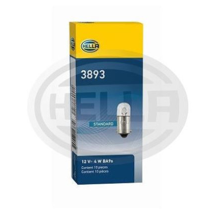 LÂMPADA 69 12V 4W BA9S PAINEL/MEIA LUZ 10PC HELLA HE3893
