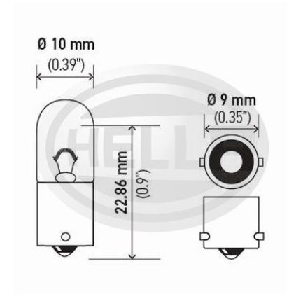 LÂMPADA 69 24V 4W BA9S PAINEL/MEIA LUZ 10PC HELLA HE3930