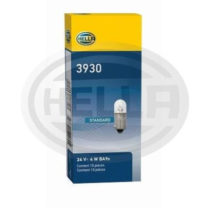 LÂMPADA 69 24V 4W BA9S PAINEL/MEIA LUZ 10PC HELLA HE3930