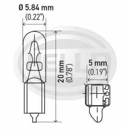 LÂMPADA PINGUINHO 2721 12V 1.2W 10PC HELLA HE2721
